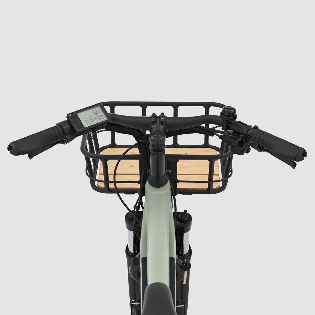 Bicicleta de carga cargobike eléctrica longtail carga trasera R500E Verde Claro - Image 8