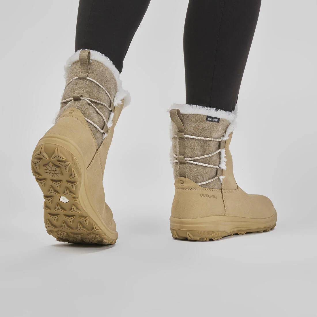 Botas de nieve y apreski impermeables de piel Mujer Quechua SH500 - Image 3