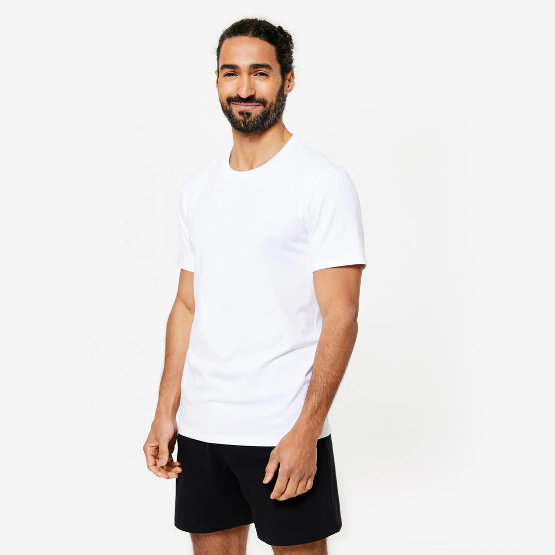 Camiseta Fitness 100 Sportee Hombre Negro Algodón