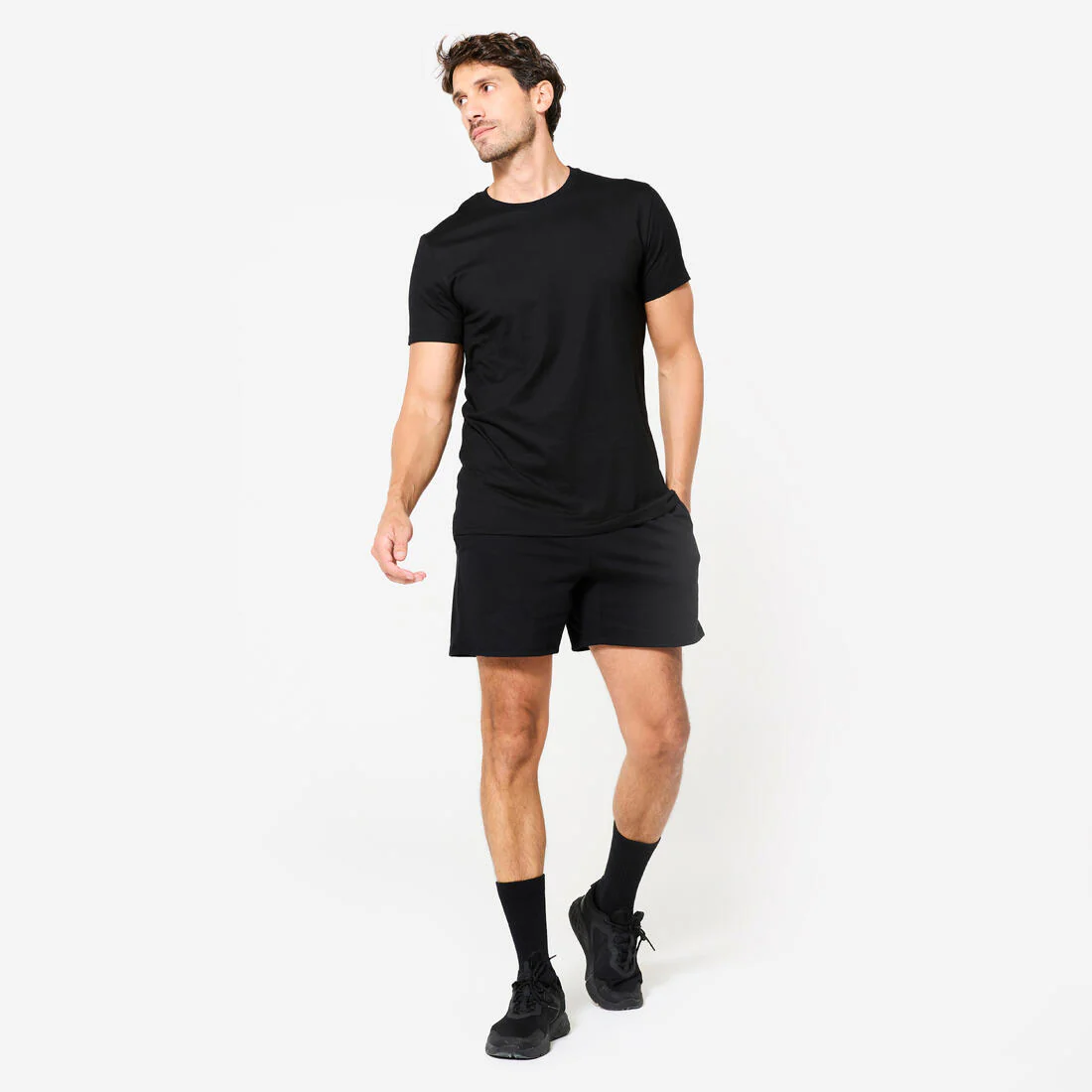Camiseta Fitness 100 Sportee Hombre Negro Algodón - Image 4