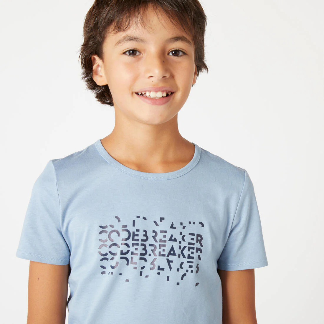 Camiseta gimnasia manga corta básica algodón Niños Domyos azul - Image 7