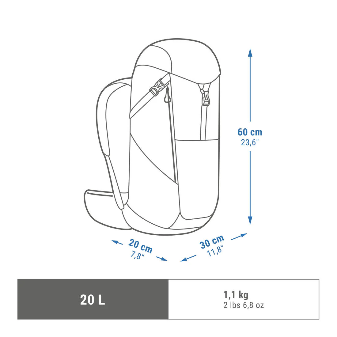 Mochila de montaña 20L funda impermeable Quechua MH500. Equipaje de mano - Image 4