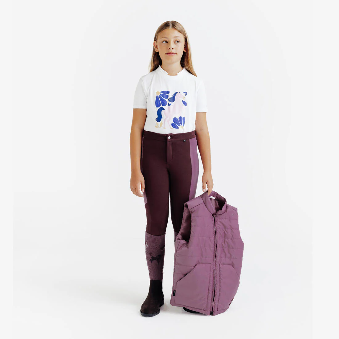 Polo Equitación Magic Niños Blanco Estampado Manga Corta - Image 3