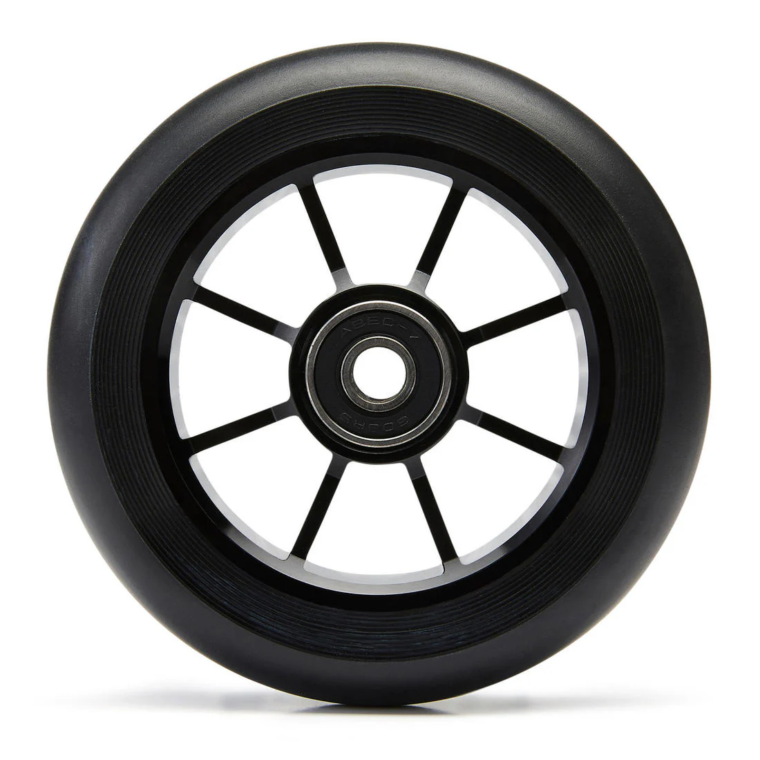 Rueda freestyle de 100 mm con llanta de aluminio negro y goma PU85A - Image 3