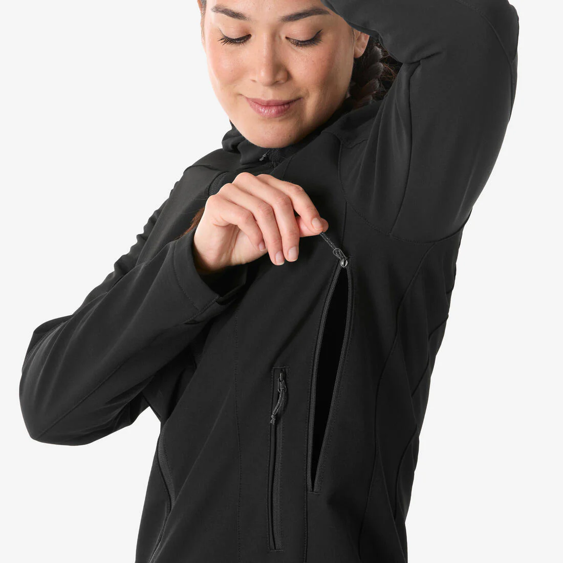 Softshell de montaña y trekking perlante cortavientos Mujer Forclaz MT500 - Image 9