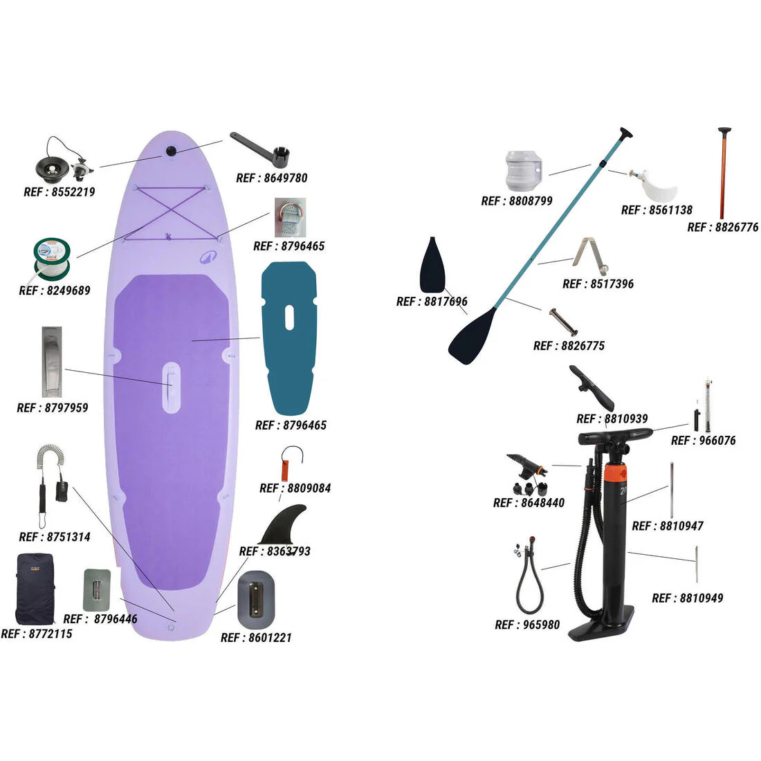 Tabla paddle surf hinchable 100 10'6 1-2 Personas (Hasta 130kg) Violeta - Image 4